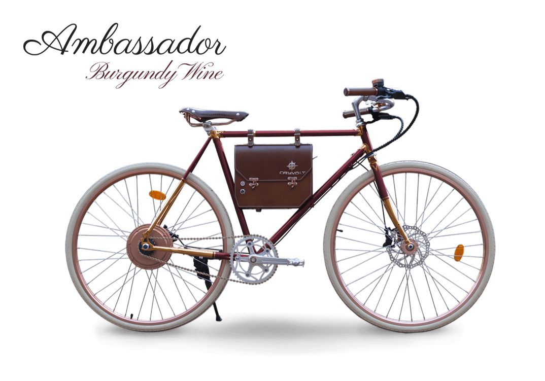 image shows: Rayvolt Ambassador Electric Bicycle Burgundy