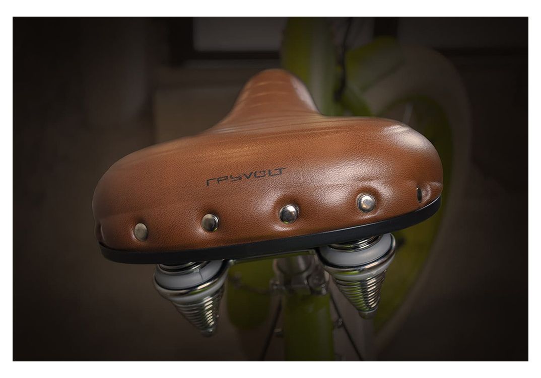 image shows: Rayvolt Beachin Electrric Bicycle Detail Seat