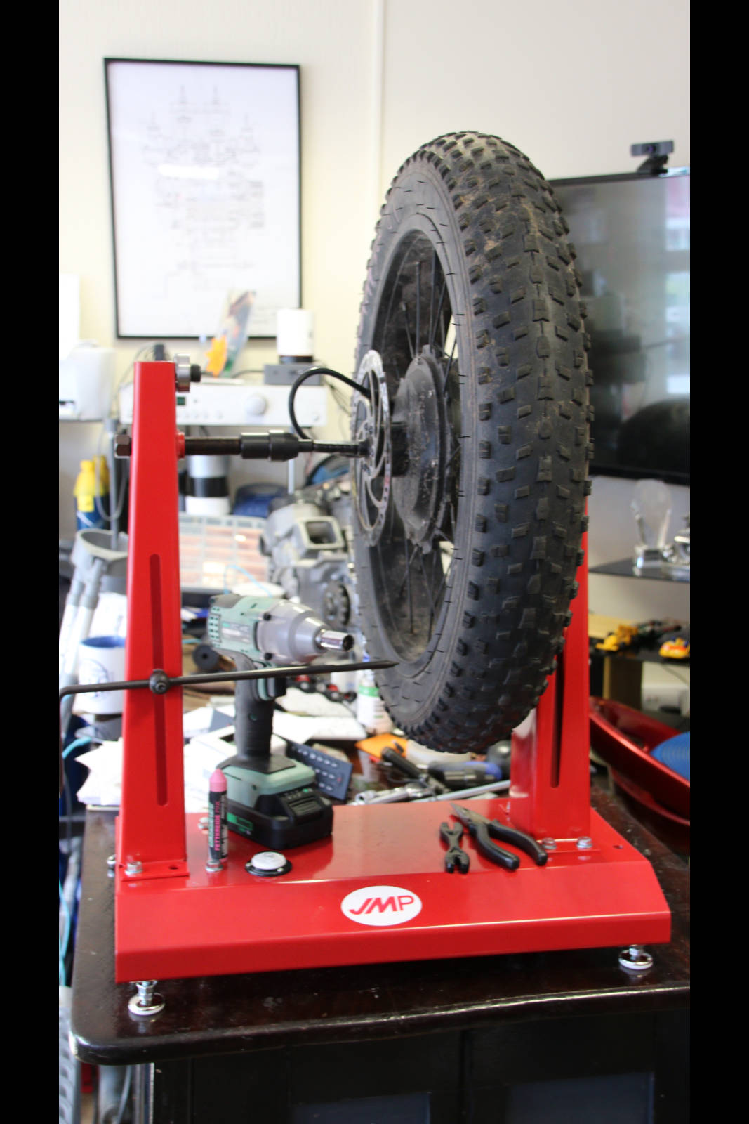 Image of wheel trueing 002 <h2>2025-04-16 - Tyre fitting, wheel balancing and trueing</h2>