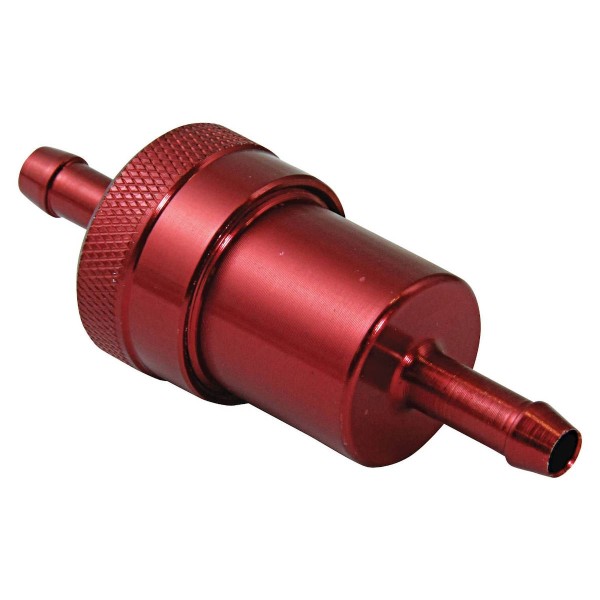 Anodised Aluminium Fuel Filter (Red)