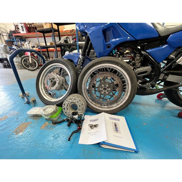 Wets on Yamaha TDR250 Custom Wheels, 17 inch conversion Wets on Yamaha TDR250 Custom Wheels, 17 inch conversion