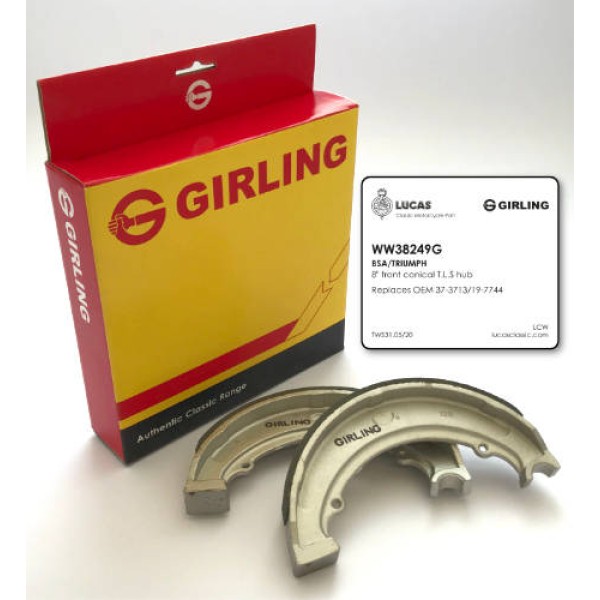 Girling Front/Rear Brake Shoes for BSA & Triumph Conical Hub Motorcycles