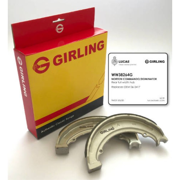 Girling Rear Brake Shoes for Norton Atlas, Dominator, Commando Motorcycles