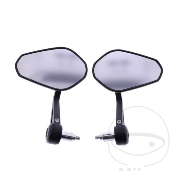 Universal Motorcycle Bar End Pair of  MIrrors with Alloy Stem