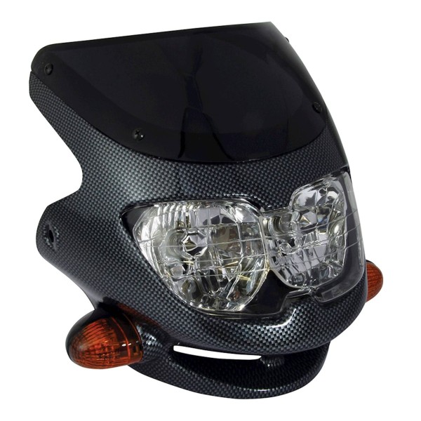 Dash Universal Twin Headlight Fairing in Carbon