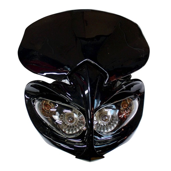 Demon Universal Twin Headlight Fairing in Black