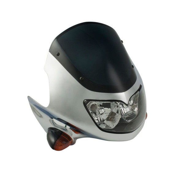 Raptor Universal Headlight Fairing in Silver