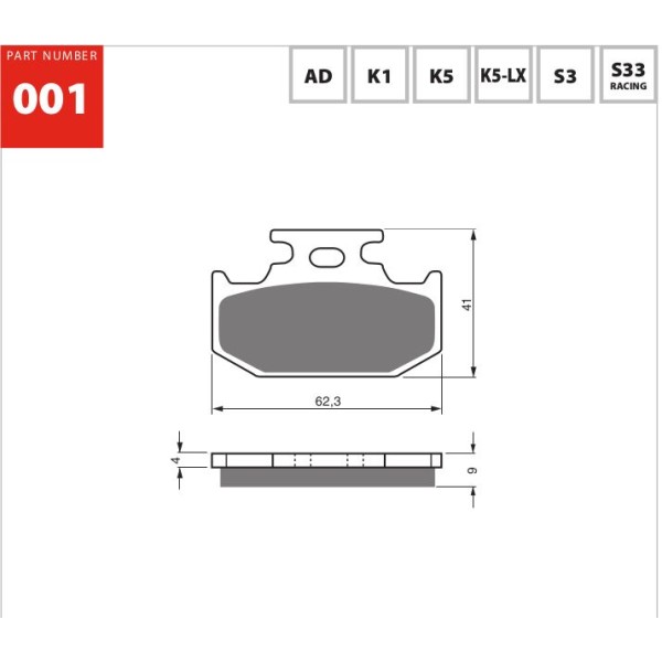 GOLDfren Motorcycle Brake Pad 700001