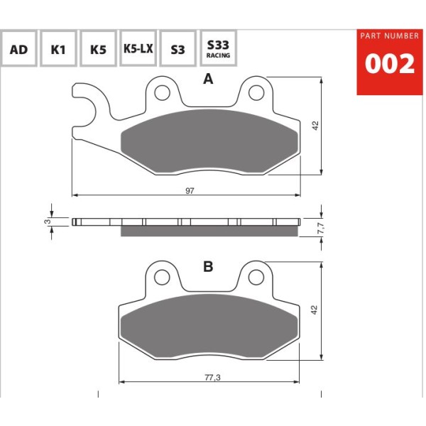 GOLDfren Motorcycle Brake Pad 700002