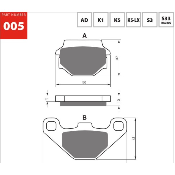 GOLDfren Motorcycle Brake Pad 700005