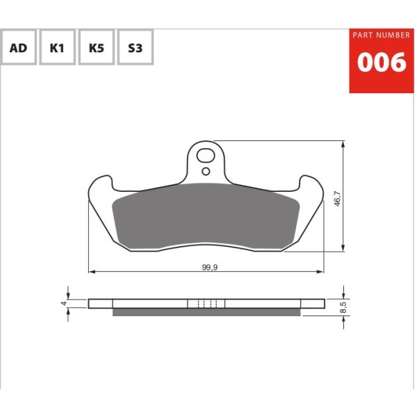 GOLDfren Motorcycle Brake Pad 700006