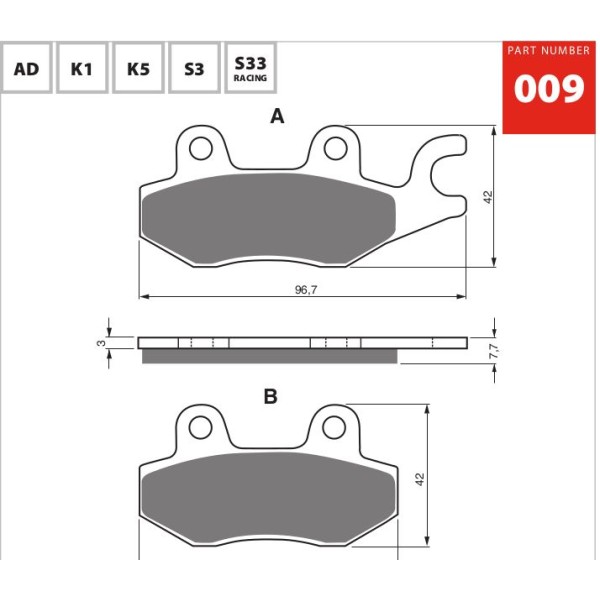 GOLDfren Motorcycle Brake Pad 700009