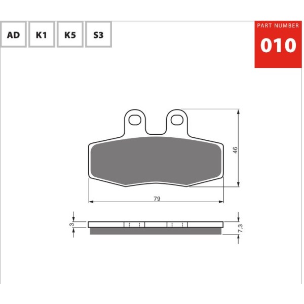 GOLDfren Motorcycle Brake Pad 700010