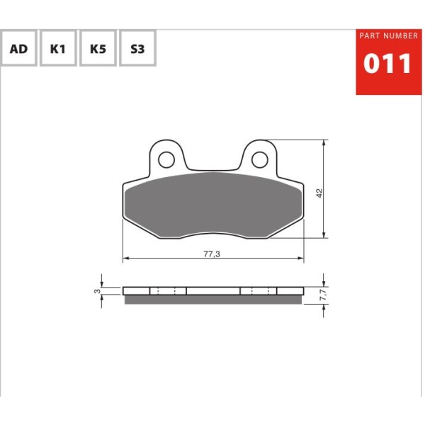 GOLDfren Motorcycle Brake Pad 700011