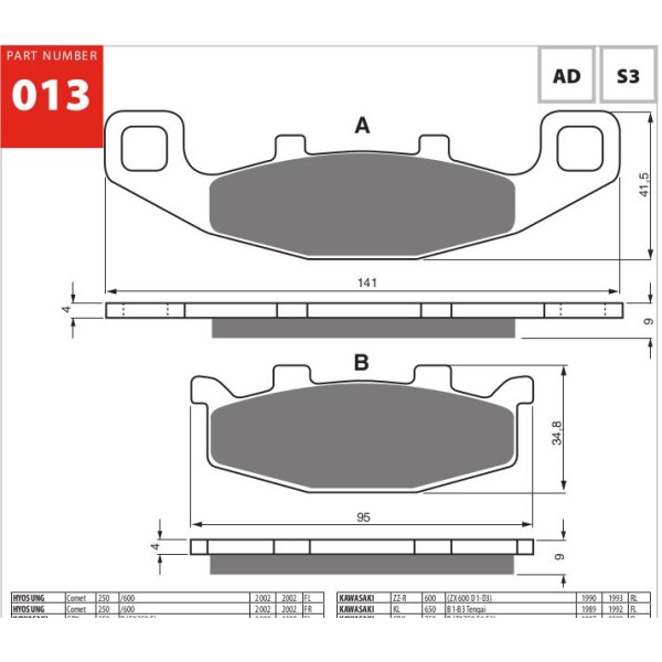 GOLDfren Motorcycle Brake Pad 700013