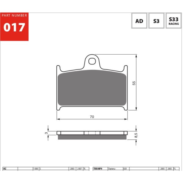 GOLDfren Motorcycle Brake Pad 700017