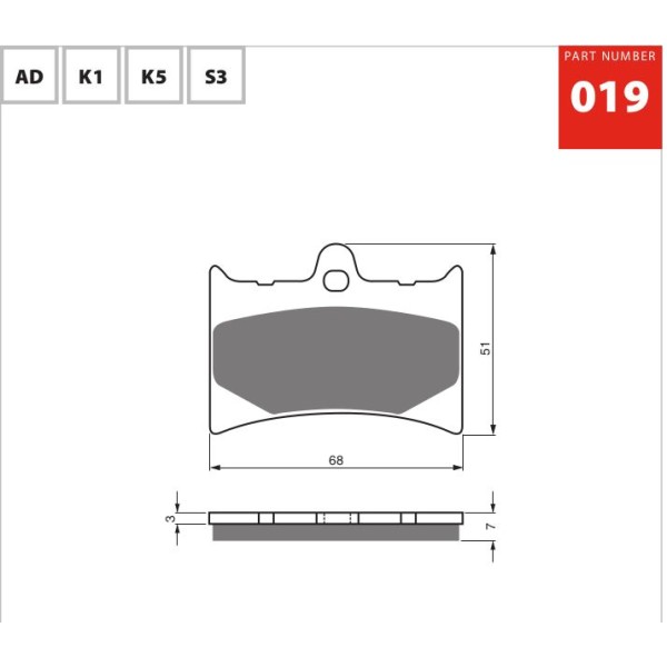 GOLDfren Motorcycle Brake Pad 700019