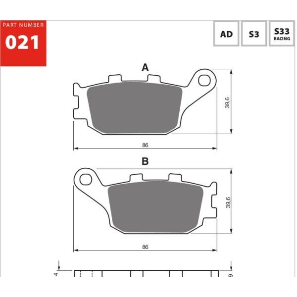 GOLDfren Motorcycle Brake Pad 700021