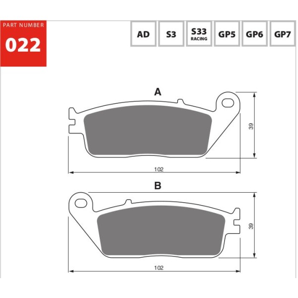 GOLDfren Motorcycle Brake Pad 700022