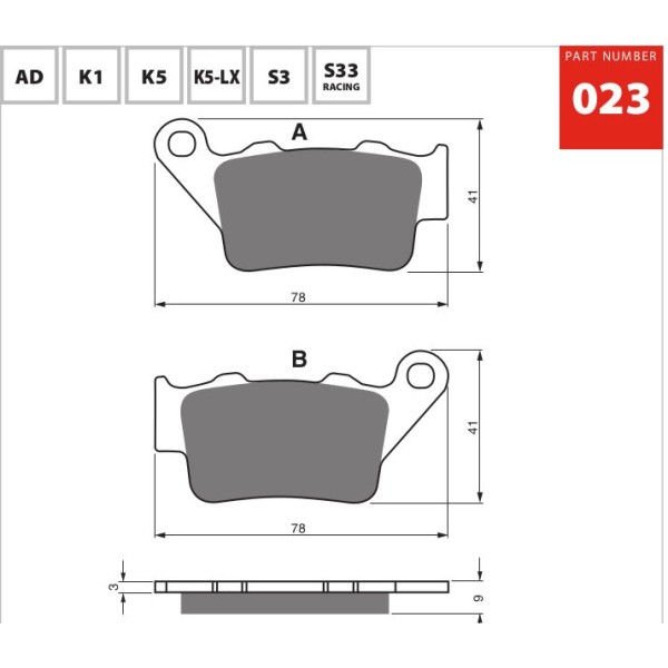 GOLDfren Motorcycle Brake Pad 700023