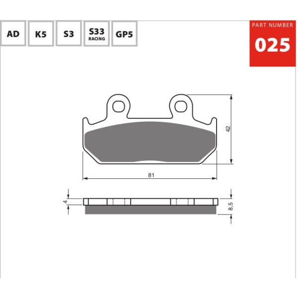 GOLDfren Motorcycle Brake Pad 700025