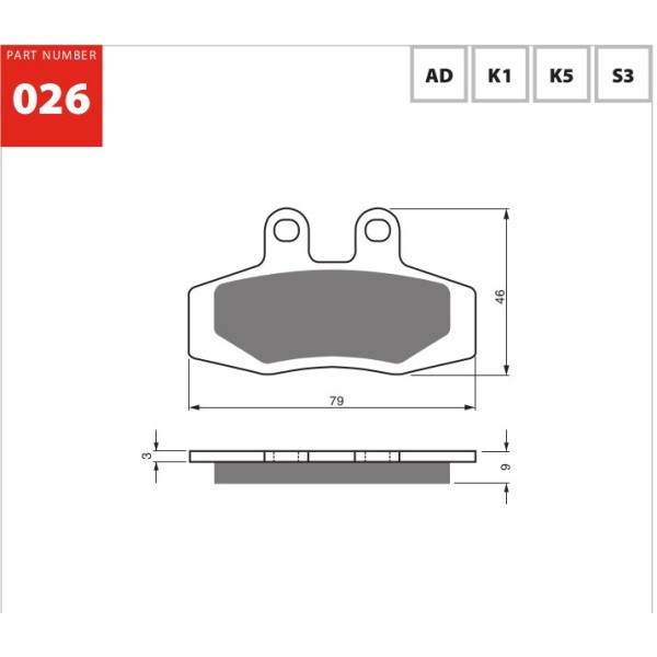 GOLDfren Motorcycle Brake Pad 700026