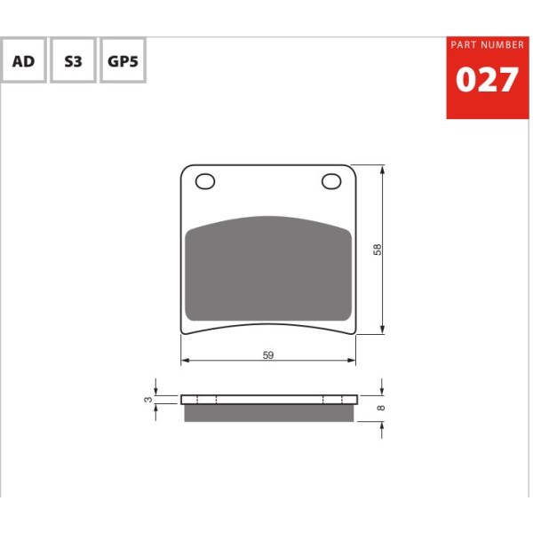 GOLDfren Motorcycle Brake Pad 700027