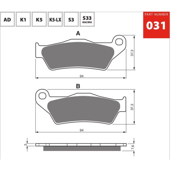 GOLDfren Motorcycle Brake Pad 700031