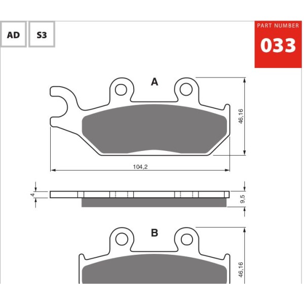 GOLDfren Motorcycle Brake Pad 700033