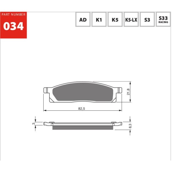 GOLDfren Motorcycle Brake Pad 700034