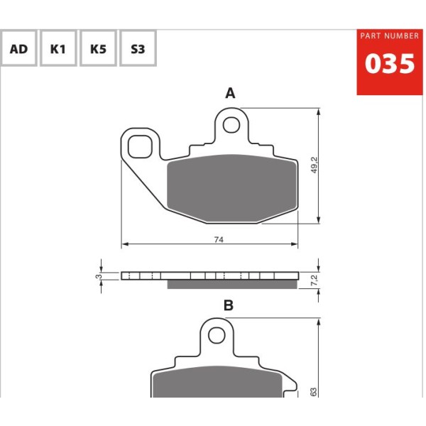 GOLDfren Motorcycle Brake Pad 700035