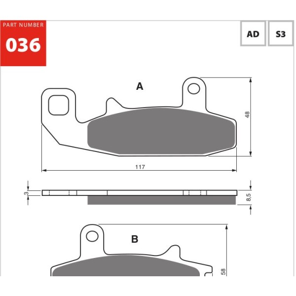 GOLDfren Motorcycle Brake Pad 700036