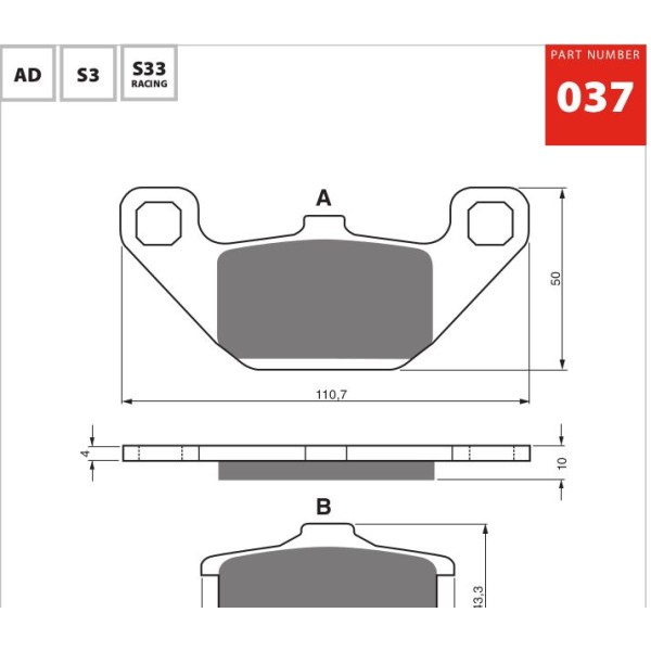 GOLDfren Motorcycle Brake Pad 700037