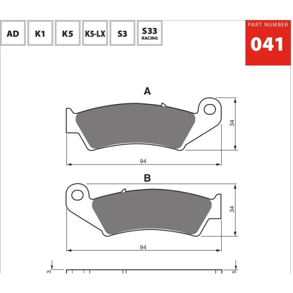 GOLDfren Motorcycle Brake Pad 700041