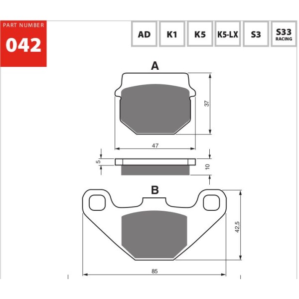 GOLDfren Motorcycle Brake Pad 700042