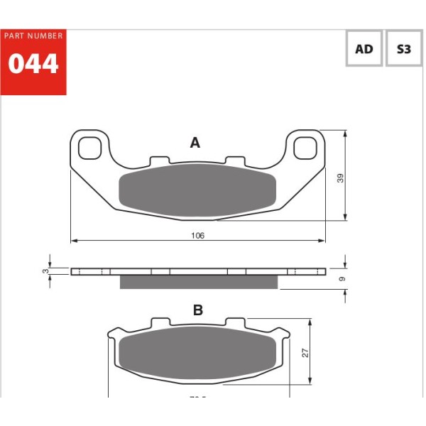 GOLDfren Motorcycle Brake Pad 700044