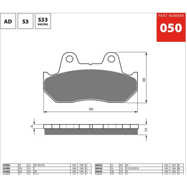 GOLDfren Motorcycle Brake Pad 700050