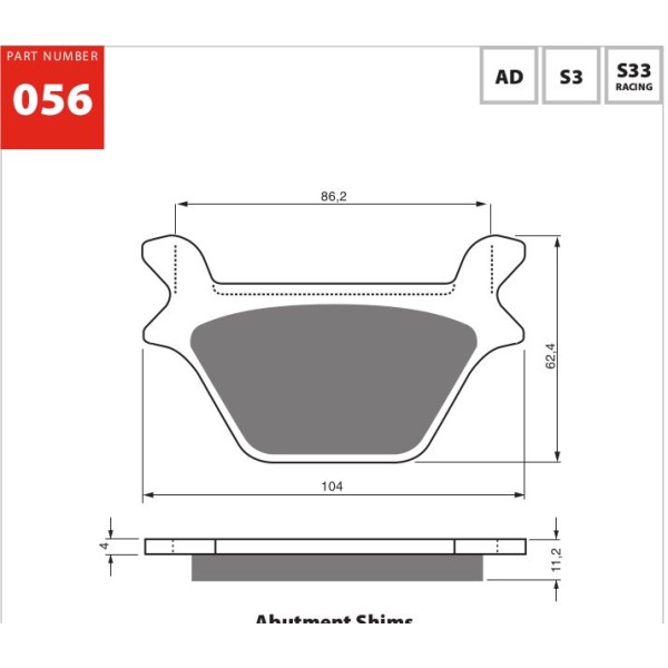 GOLDfren Motorcycle Brake Pad 700056