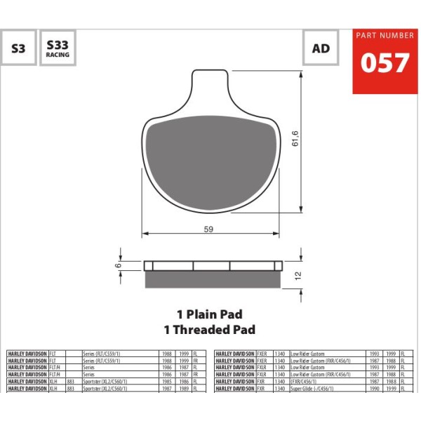 GOLDfren Motorcycle Brake Pad 700057