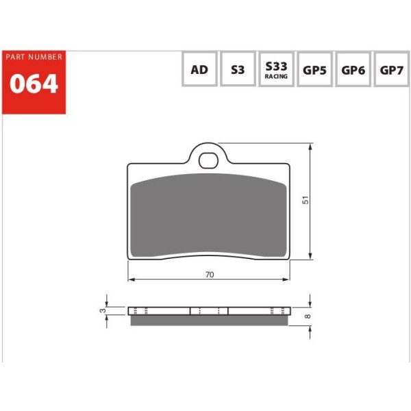 GOLDfren Motorcycle Brake Pad 700064