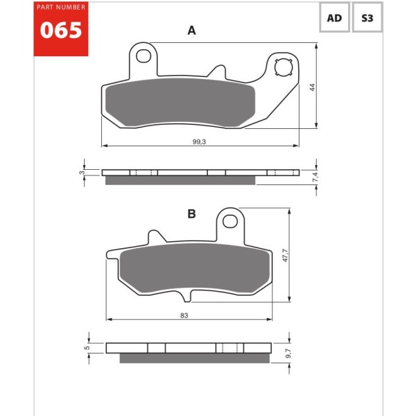 GOLDfren Motorcycle Brake Pad 700065