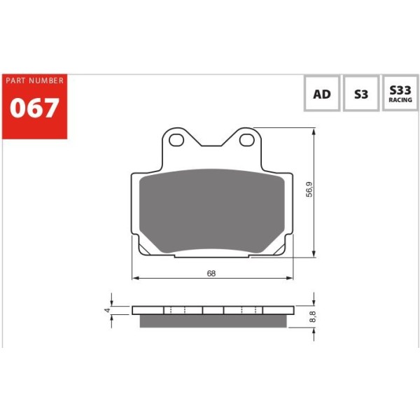 GOLDfren Motorcycle Brake Pad 700067