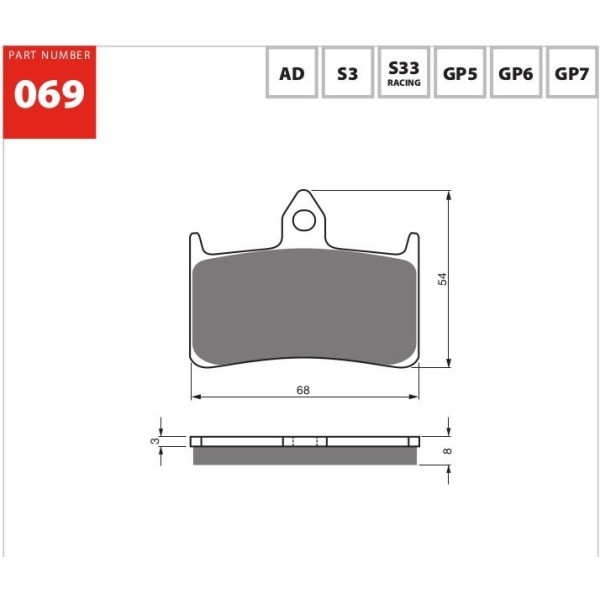 GOLDfren Motorcycle Brake Pad 700069