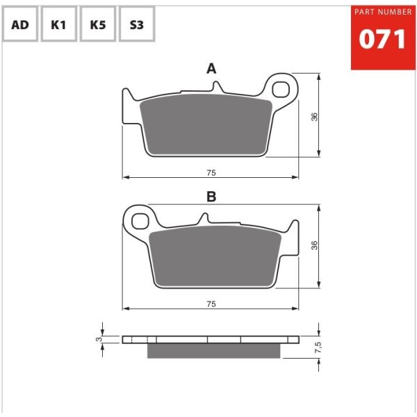 GOLDfren Motorcycle Brake Pad 700071