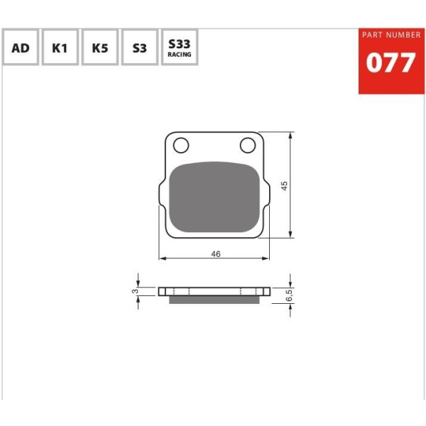 GOLDfren Motorcycle Brake Pad 700077