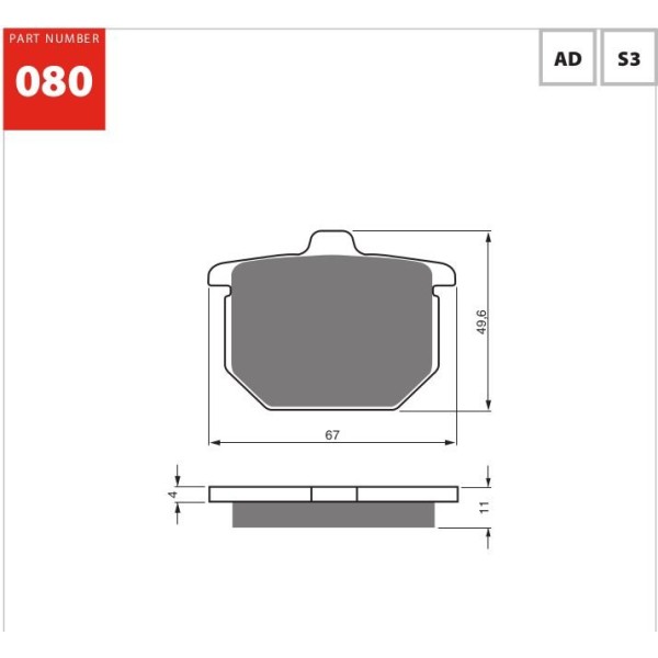 GOLDfren Motorcycle Brake Pad 700080