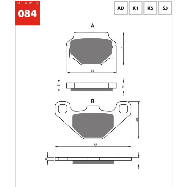 GOLDfren Motorcycle Brake Pad 700084