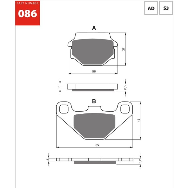 GOLDfren Motorcycle Brake Pad 700086