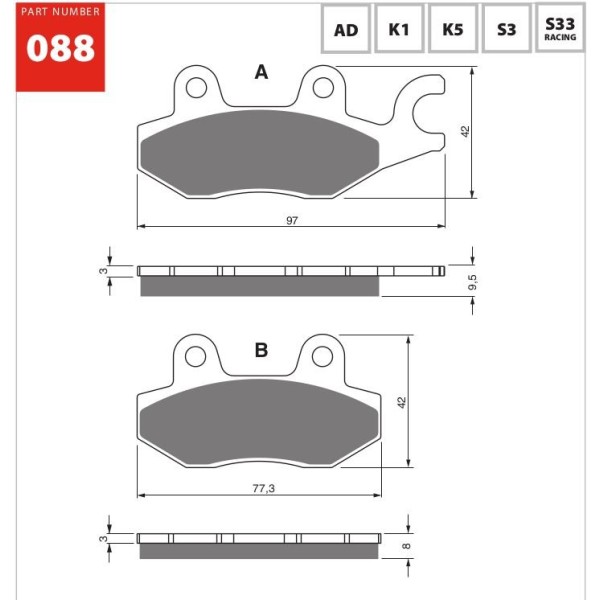 GOLDfren Motorcycle Brake Pad 700088