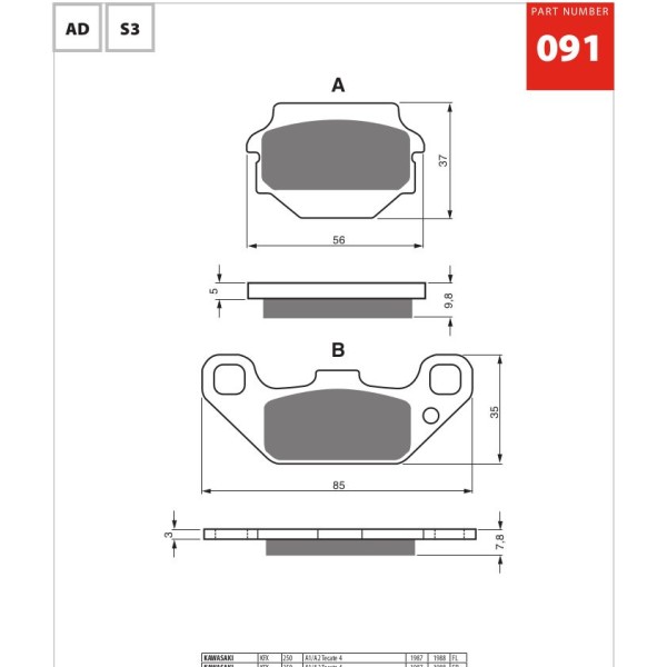 GOLDfren Motorcycle Brake Pad 700091